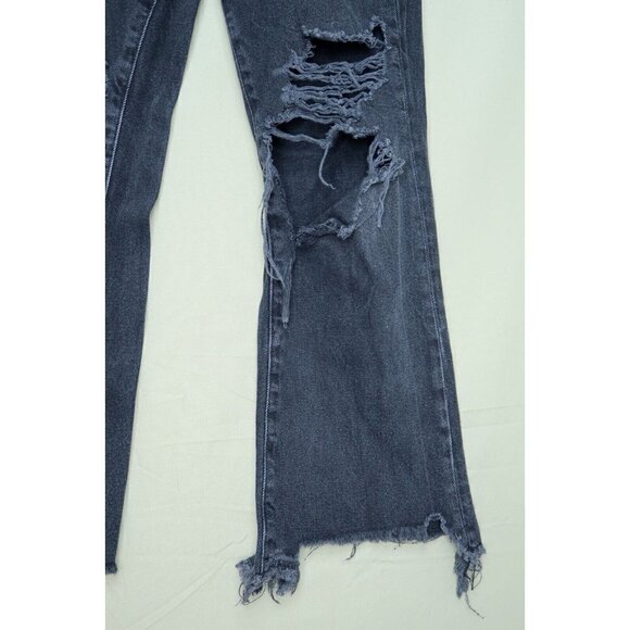 BDG Urban Outfitters Flare Jeans Black Bootcut Cropped Destroyed Women's Sz 24 - Picture 4 of 10